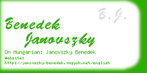 benedek janovszky business card